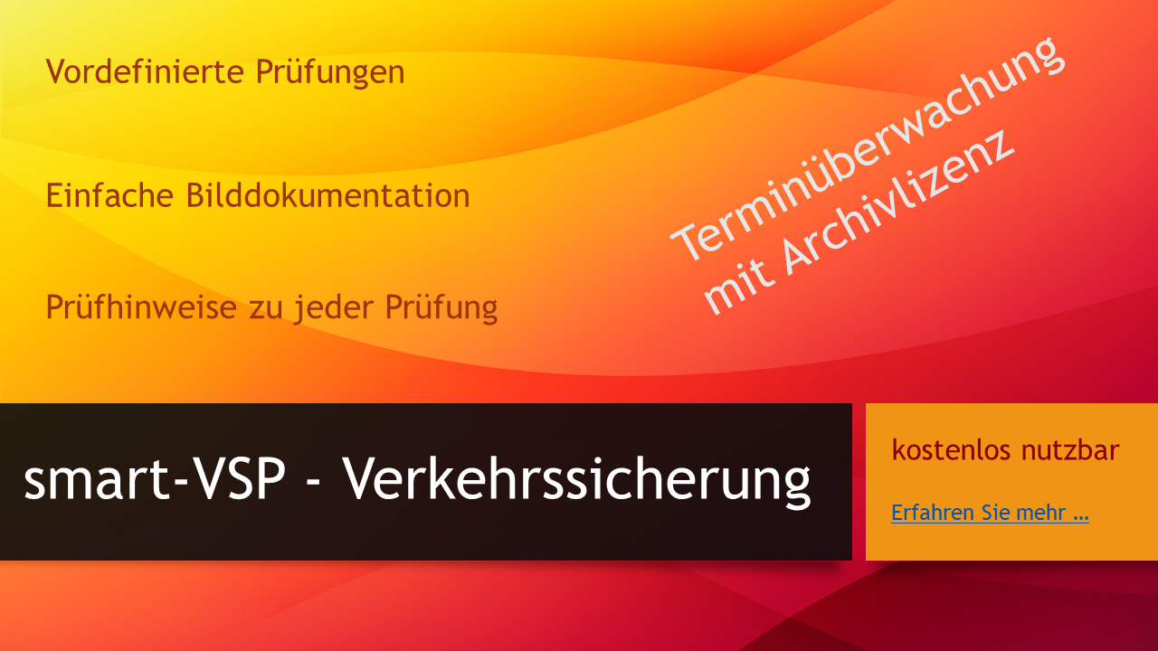 image of advantages of smart-VSP, vordefinierte Prüfungen, einfache Bilddokumentation, Prüfhinweise zu jeder Prüfung, Terminüberwachung mit Archivlizenz
