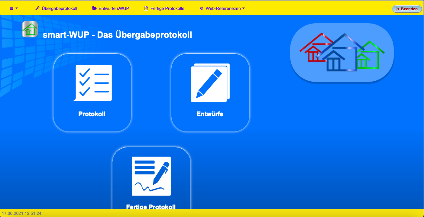 Startbild Blick in die App